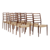 Set of 8 'Model no. 82' dining chairs