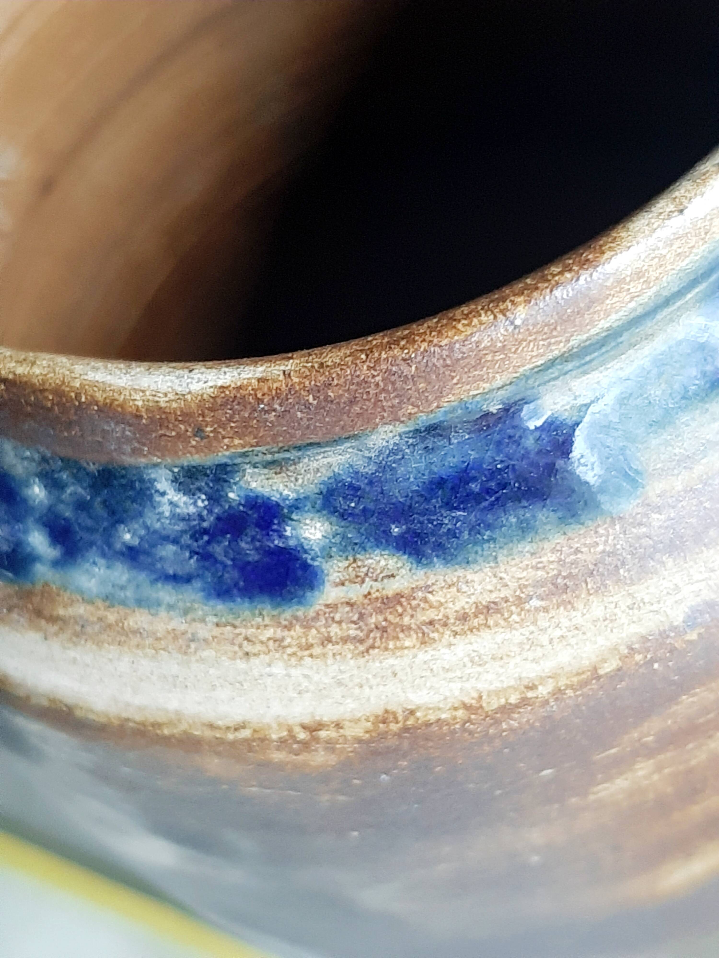 Glazed stoneware vase signed