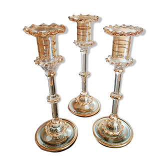 Bougeoirs en verre soufflés