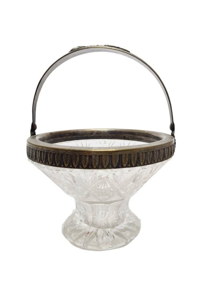 Art Deco crystal fruit basket, Poland, 1930s