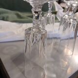 5 antique crystal flutes