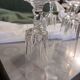 5 antique crystal flutes