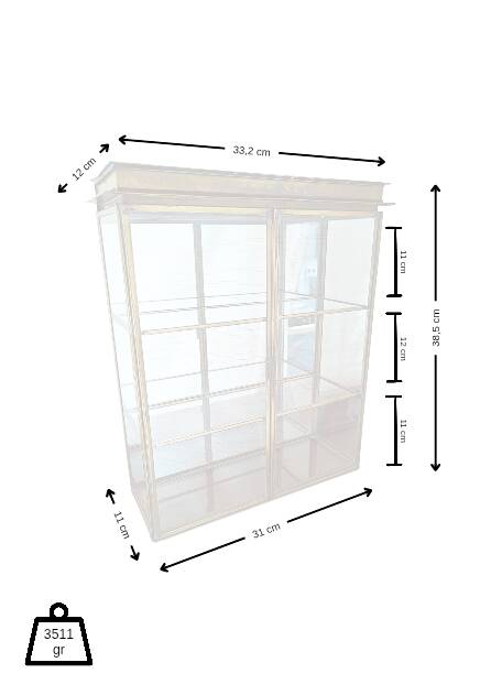 Vintage Mid Century Handmade Brass Wall Vitrine