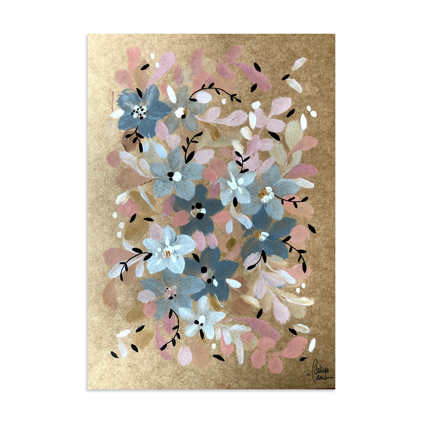 Peinture A4 Fleurs de l’aube