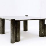 Mid-century modern Black marble square coffee table - 1970s