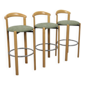 Ensemble de 3 tabourets de bar postmodernes par Casala, Allemagne, années 1980.