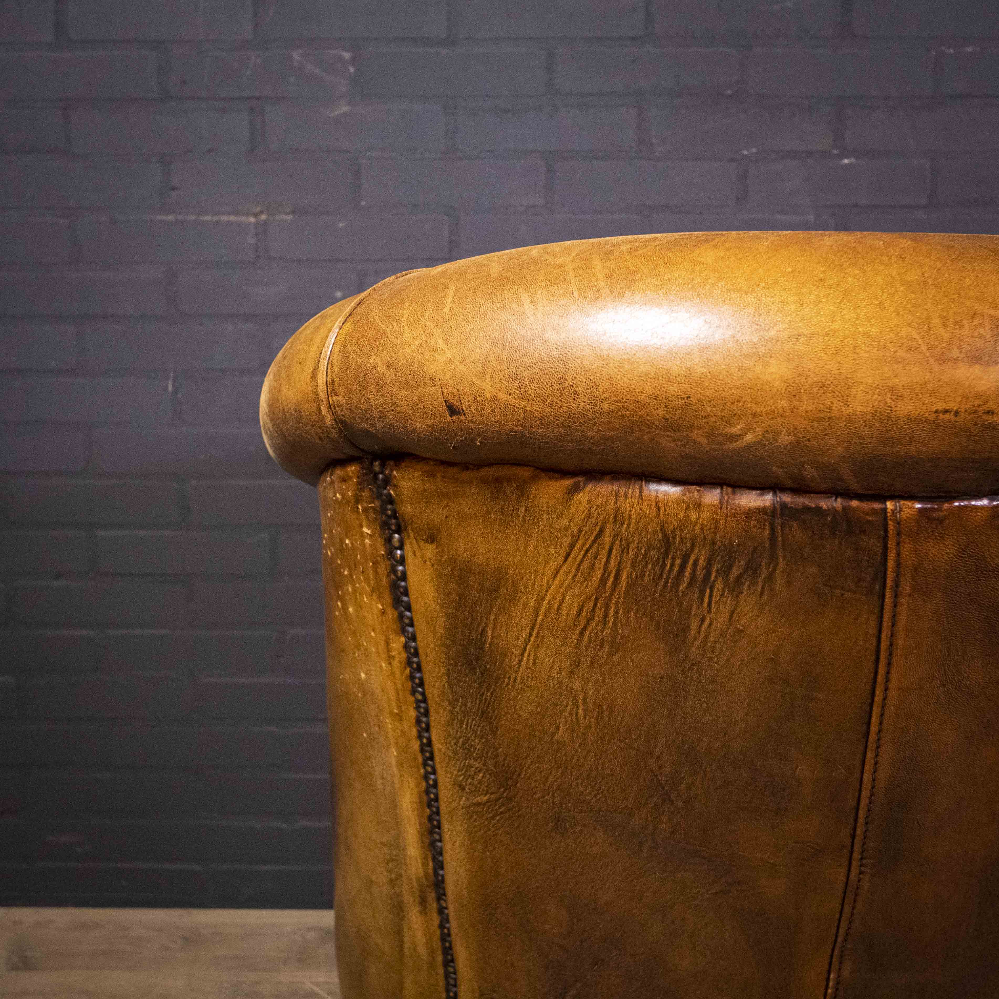 Vintage armchair cuir de mouton