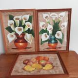 Triptych of Amate Art Marin Mexico