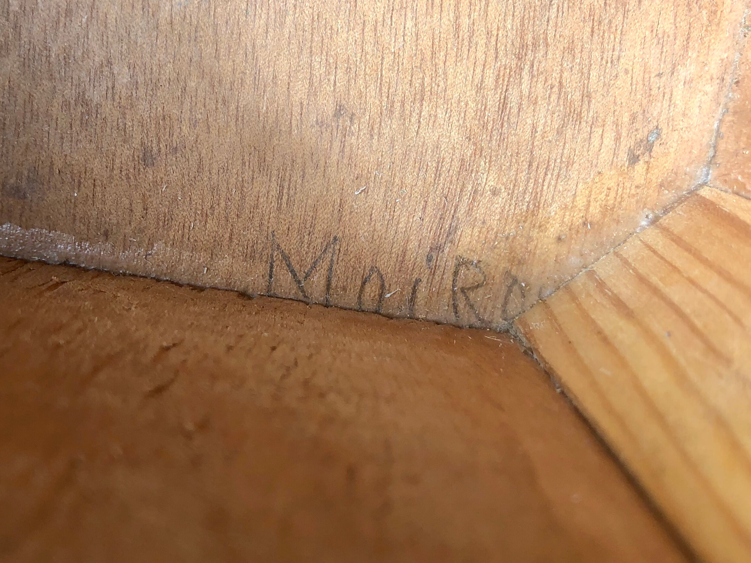 Jewelry box french craft work vintage 60 oak blond lily flower