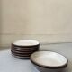 service a dessert 6 assiettes plates + 2 creuses en gres de gien, 1970