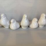 Seven dove bird candle holders
