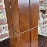 Leather-covered lamp from the 1990s Ht 70 cm