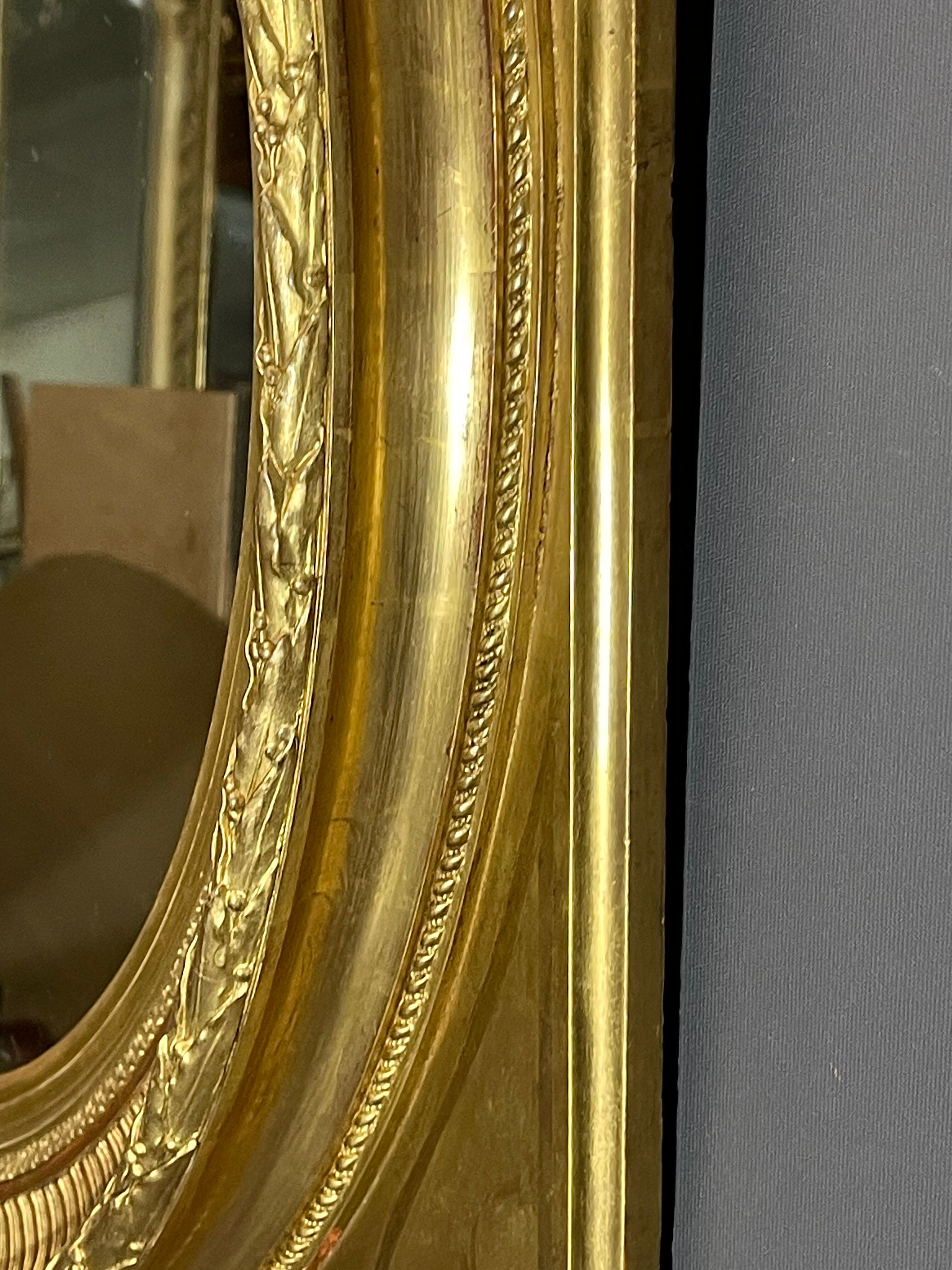 Miroir h88 x76 cm époque napoléon iii doute feuille d’or bon état