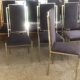 Set of 8 brass and alcantara chairs Romeo Rega 1970
