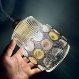 Vintage 70s glass tulip pendant light