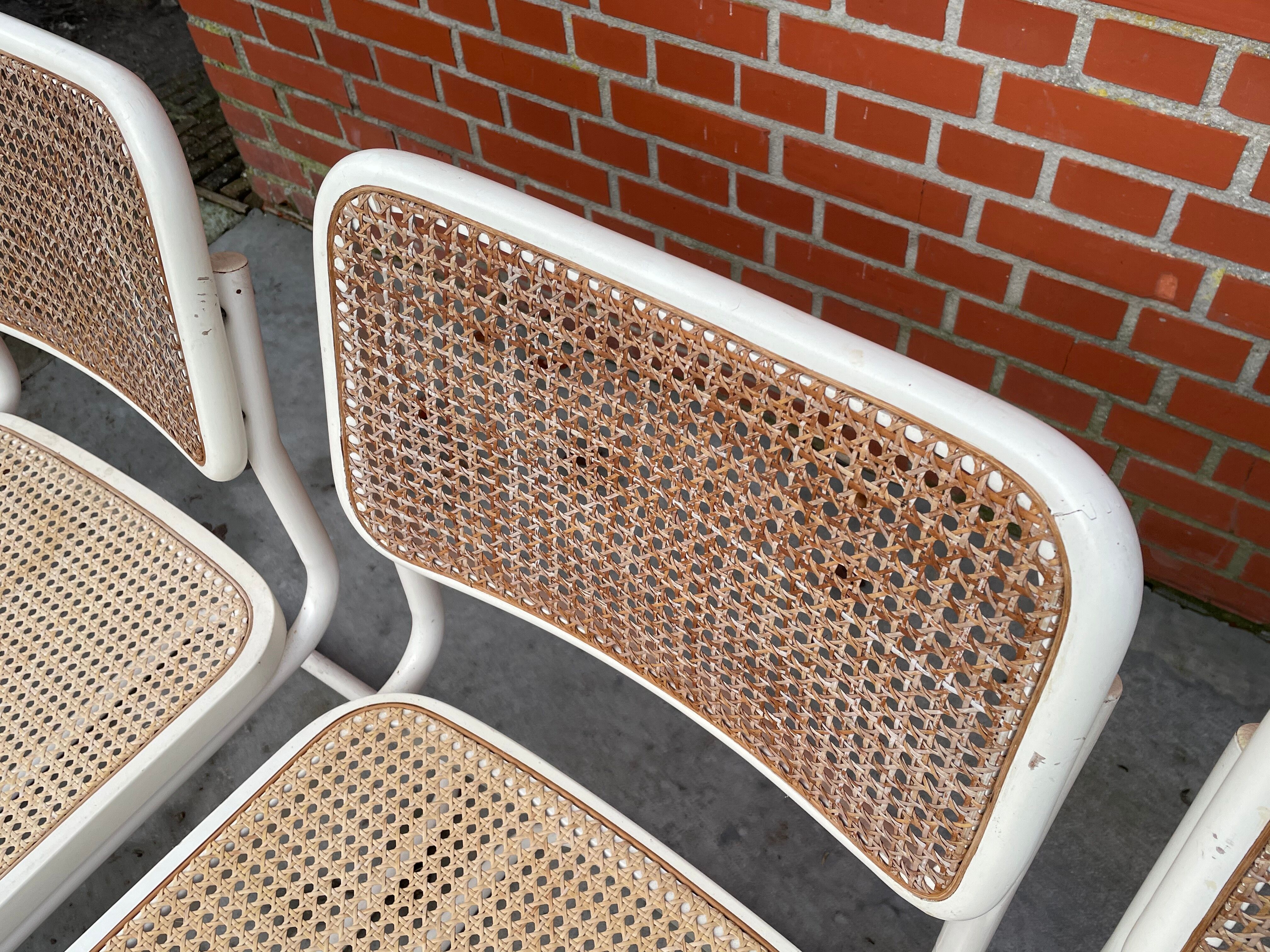 Set of 4 Cesca Model chairs by Marcel Breuer