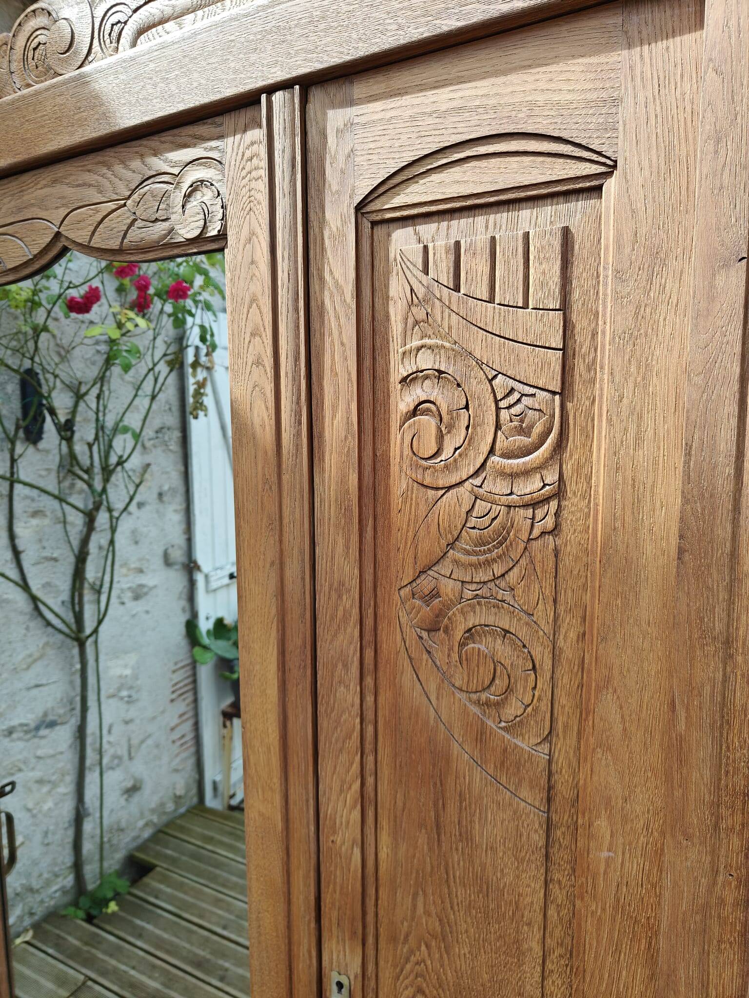 Art deco oak cabinet