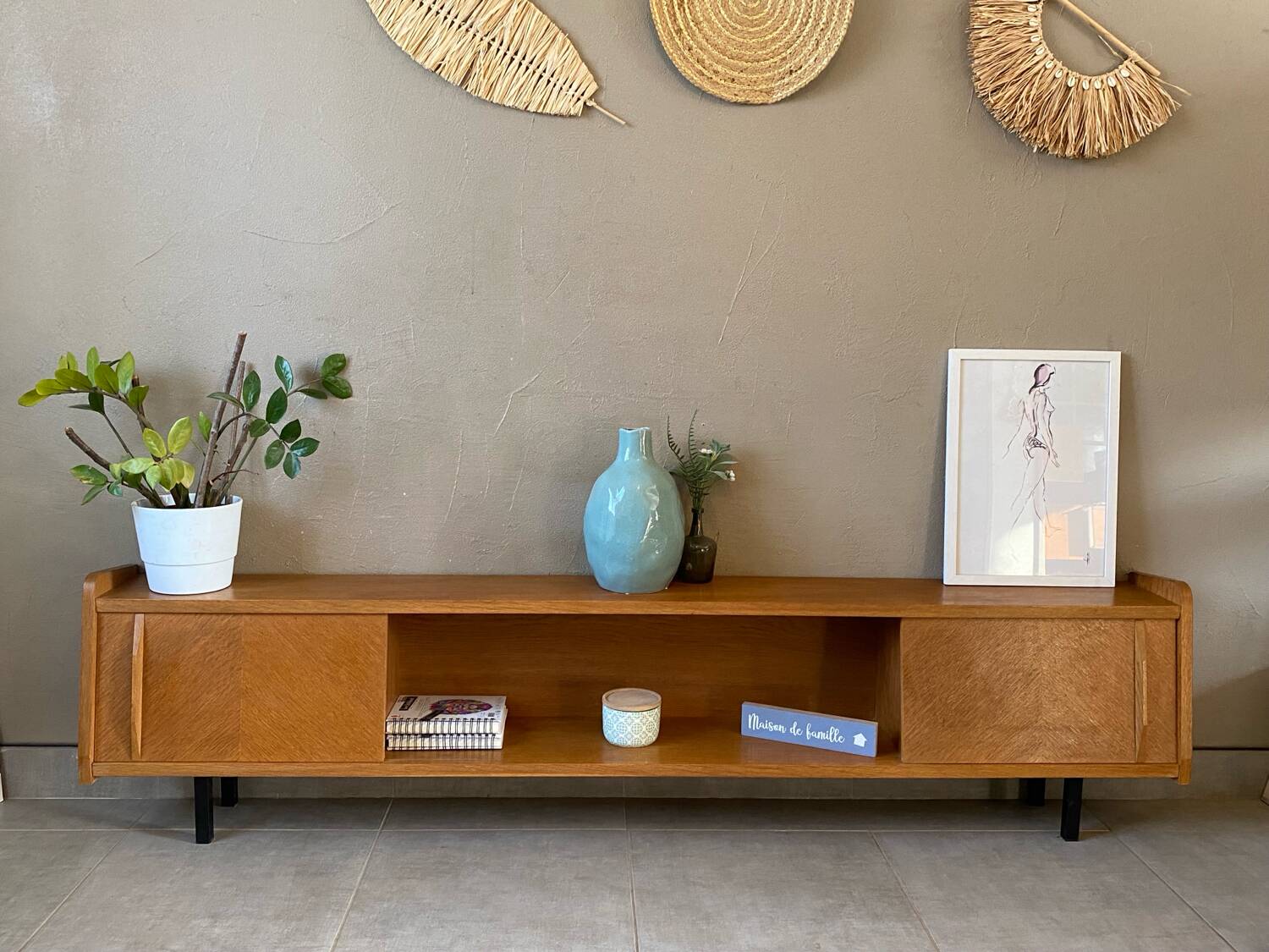 Vintage wooden sideboard (shallow)