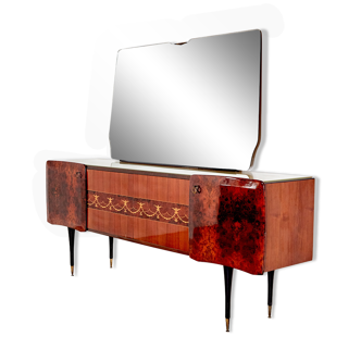 Italian walnut sideboard with mirror