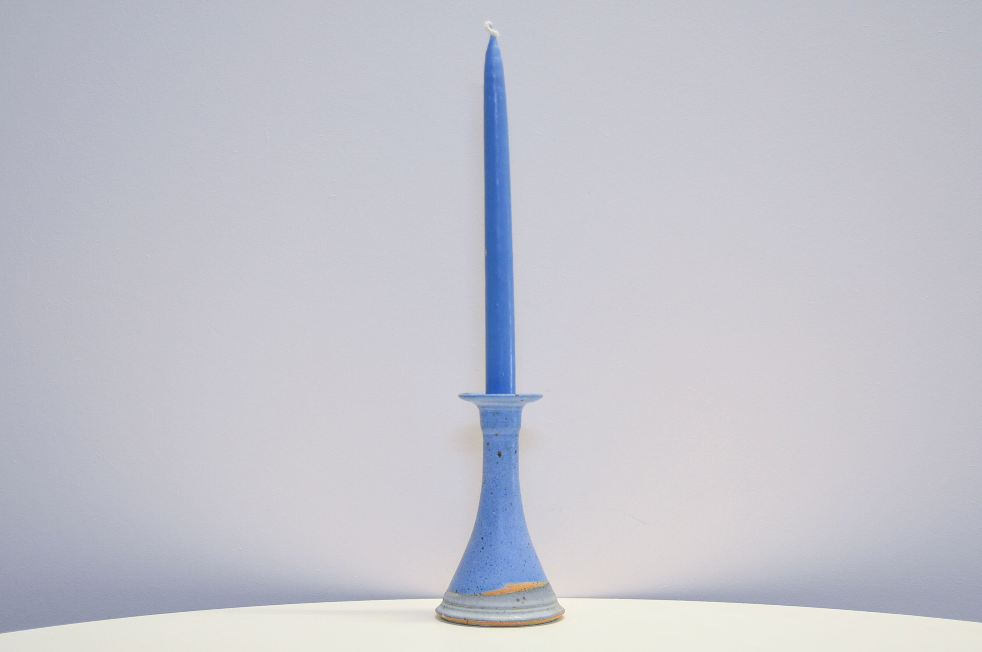 Danish vintage light blue ceramic candlestick