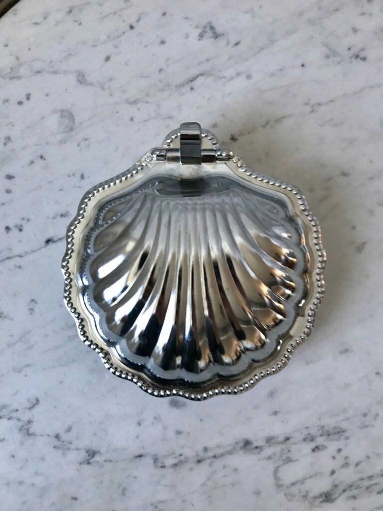 Empty butter tray pocket shell metal 60s-70s