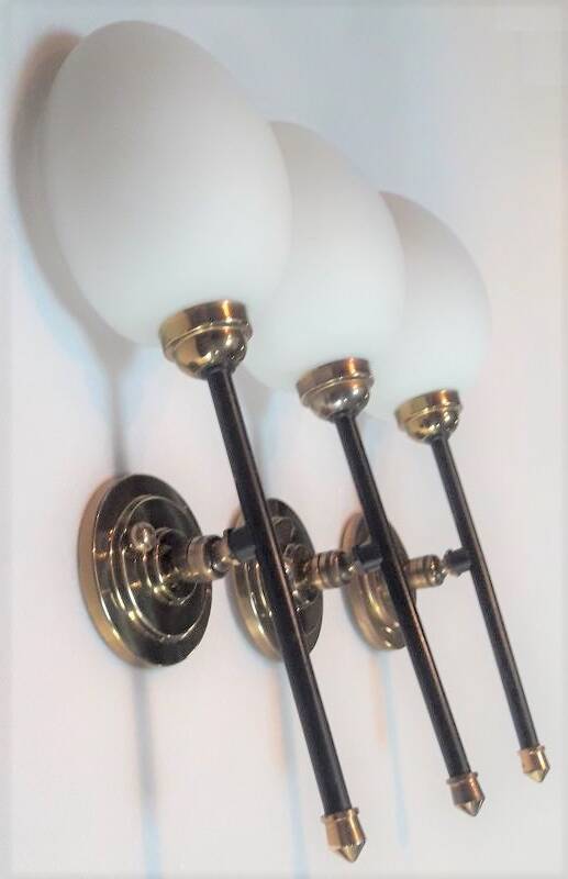 1950 Lunel articulated torchiere wall lights