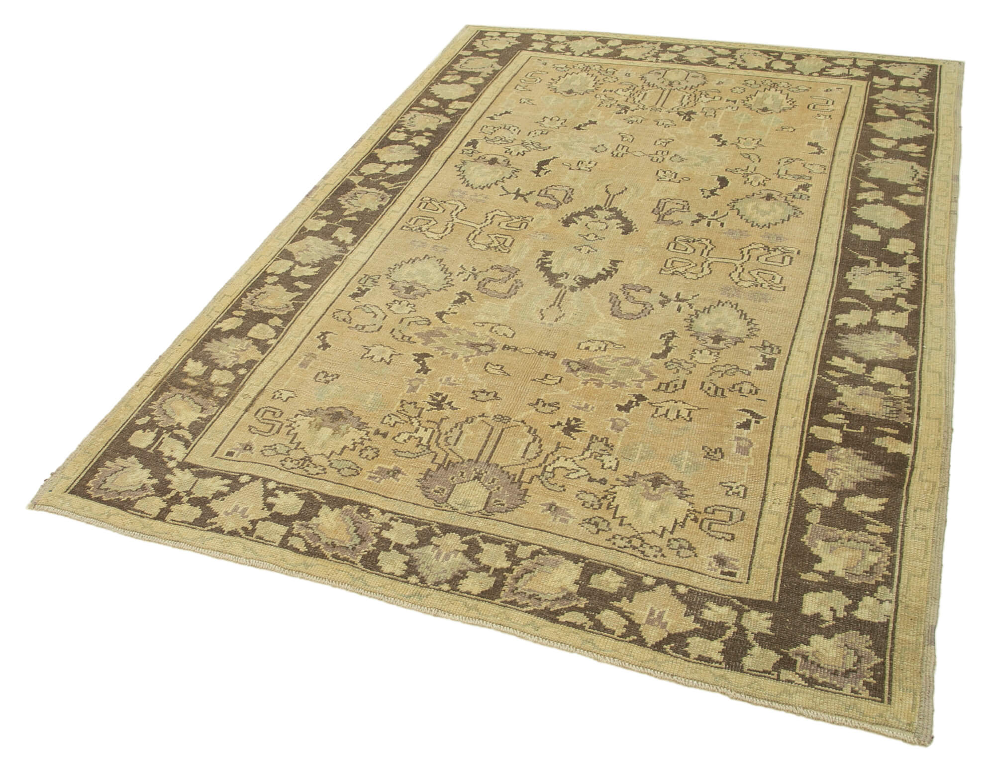 1970s handwoven anatolian beige rug 150 cm x 223 cm