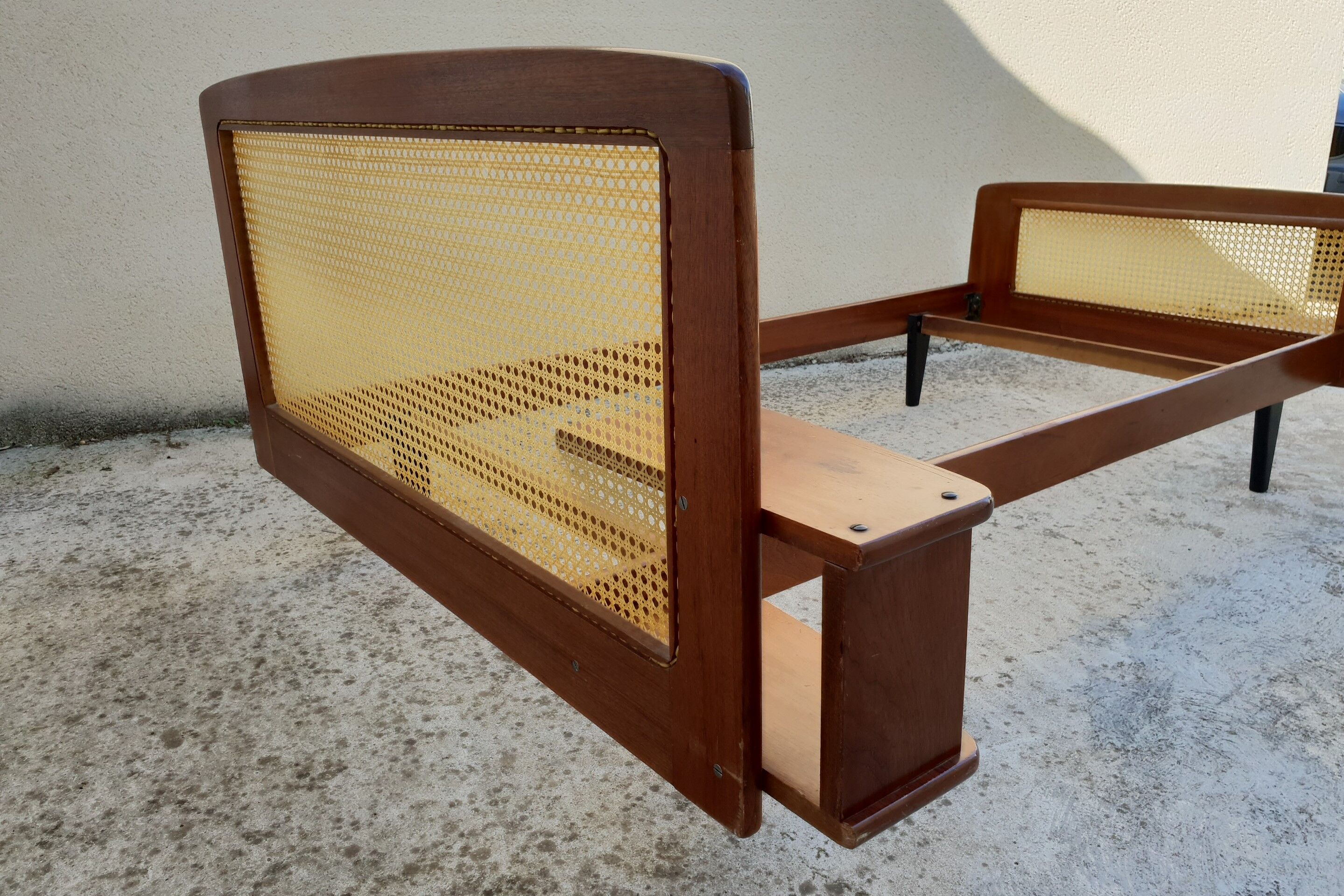 Roger Landault mahogany bed 1950