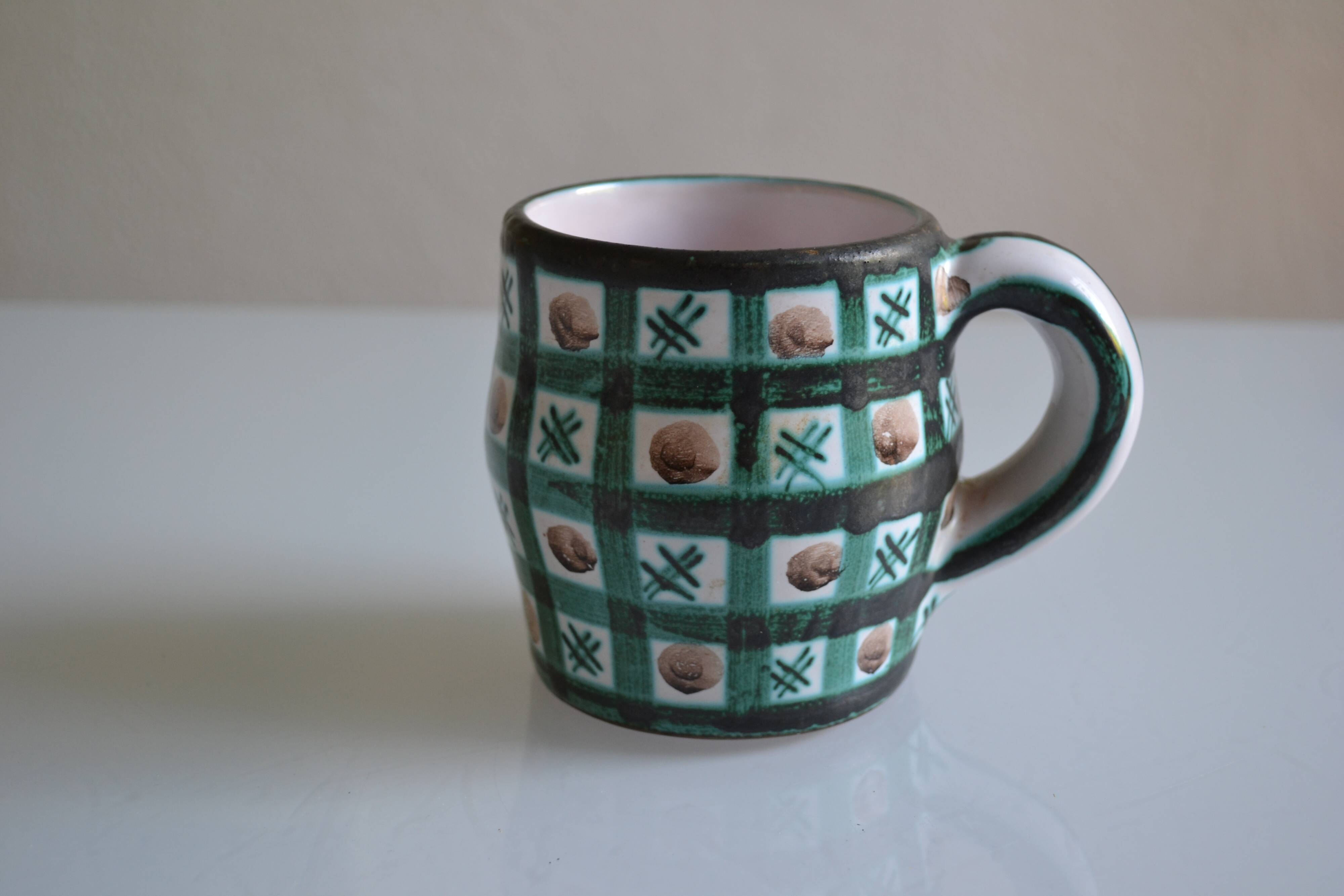 Robert Picault (1919-2000) in Vallauris Large cup or ceramic mug
