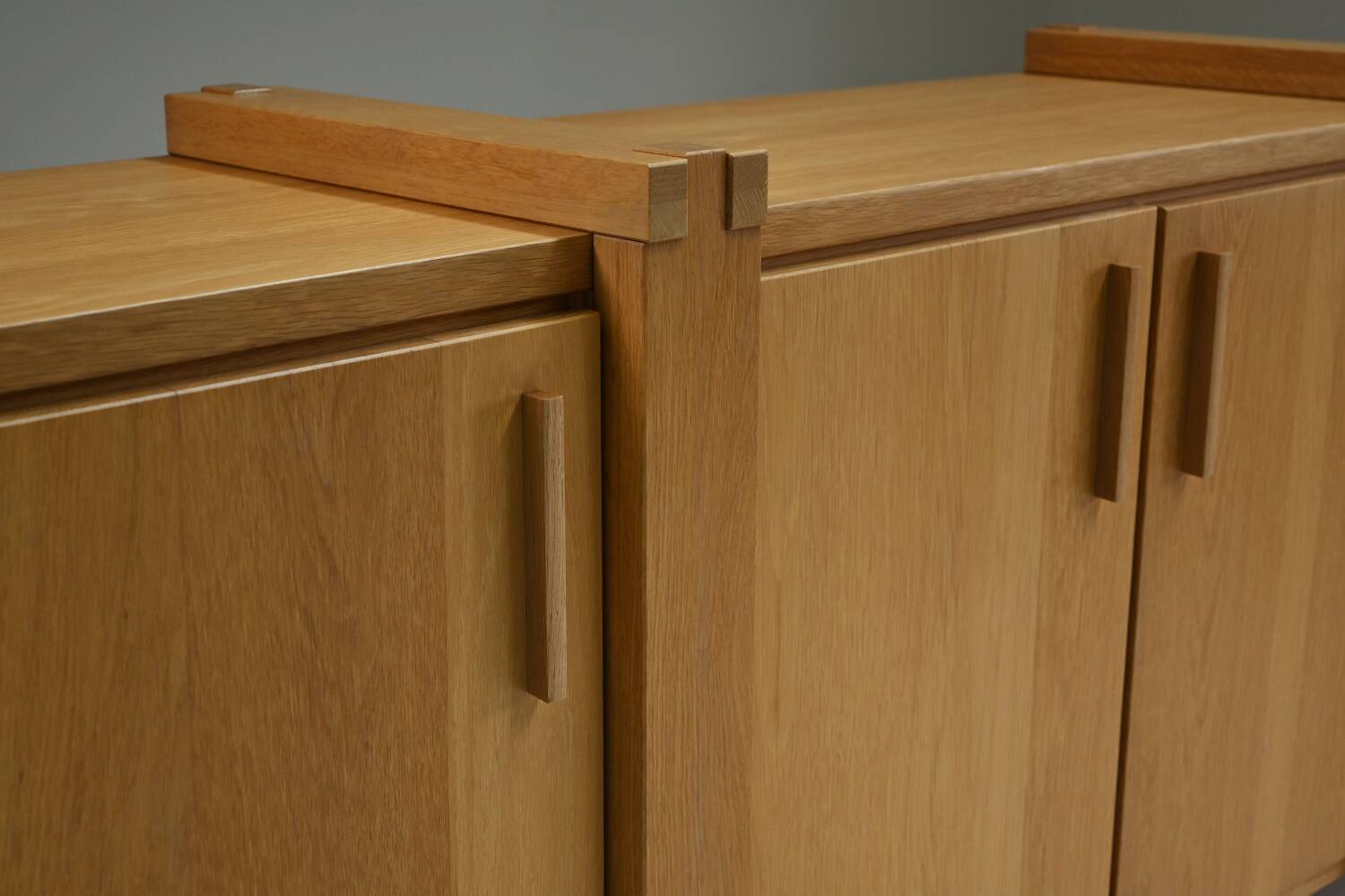 Brutalist oak sideboard, Belgium.