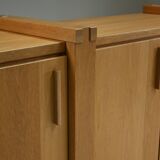 Brutalist oak sideboard, Belgium.