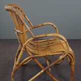 Rattan armchair with armrests 1950