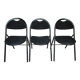 3 folding chairs bergeraul samba vintage black metal fabrics