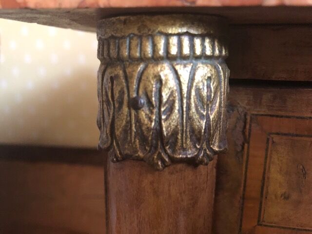 Antique bedside table with marble