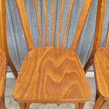 Série de 5 chaises bistrot Baumann signées anciennes