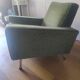 Pair of vintage green velvet armchairs from 1960 with metal legs
