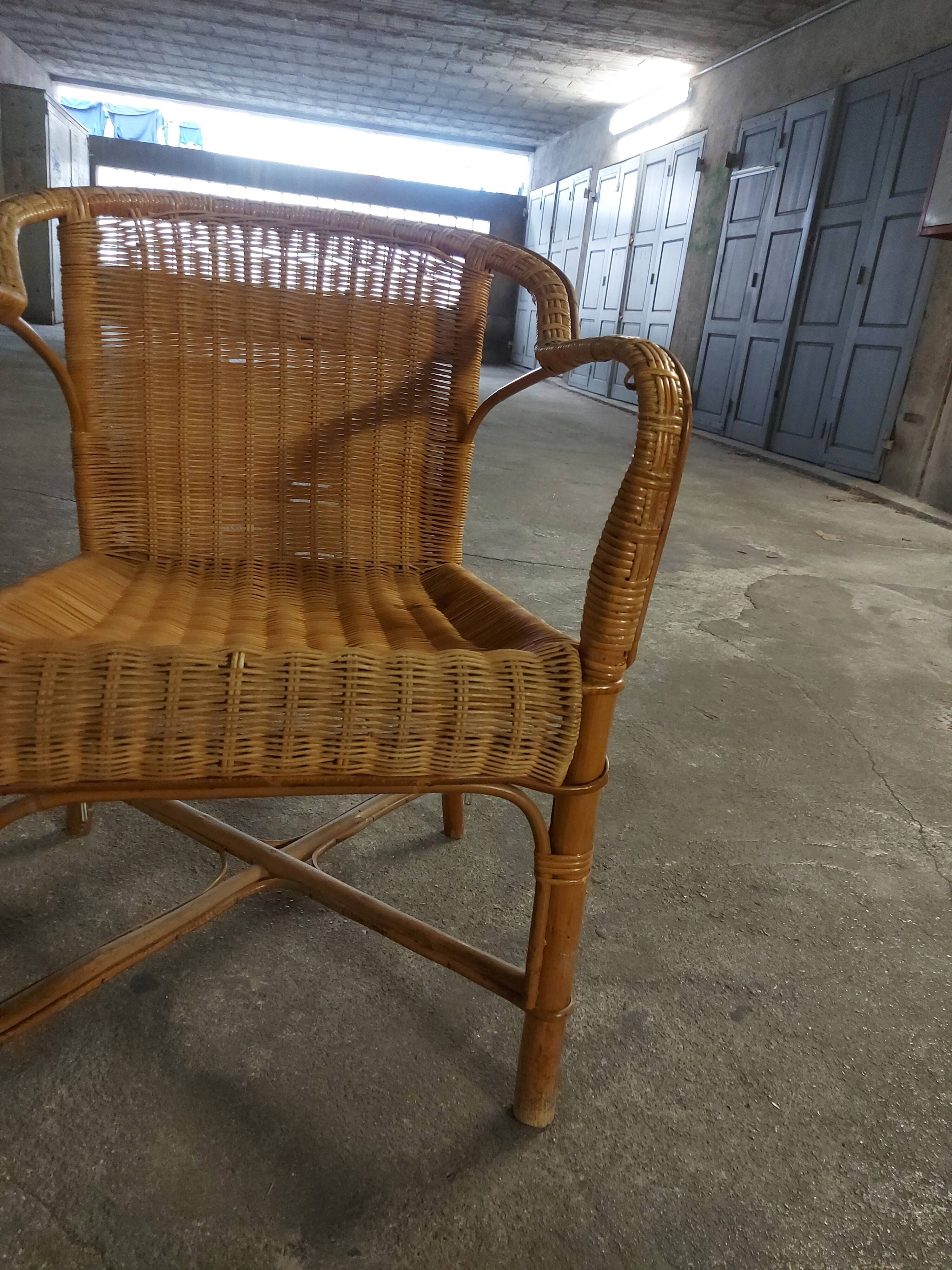 Vintage rattan armchair