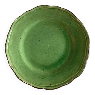 Plat Dieulefit en terre vernissée à godrons Etienne Noel 1950