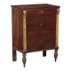 Empire bedside table in walnut with drawer, Italy, 19th century.