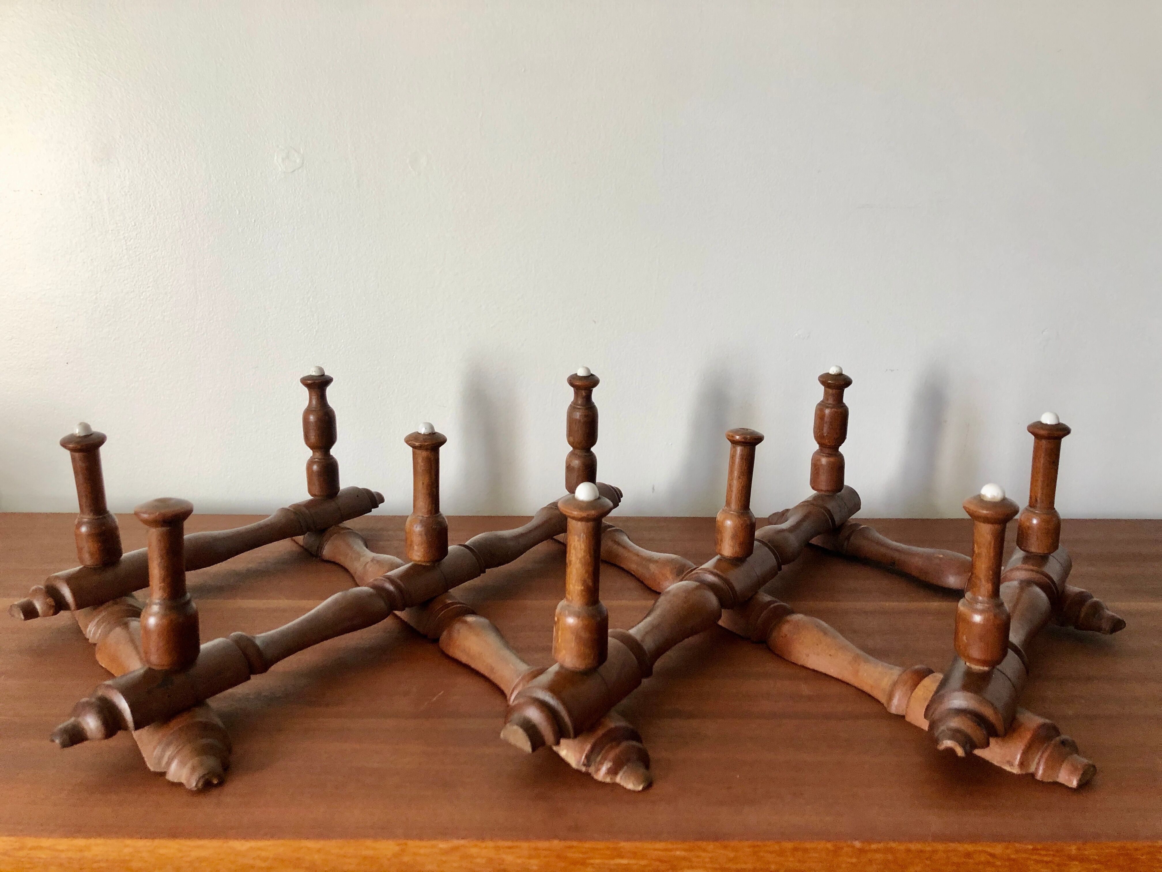 Folding wall coat rack XIXth