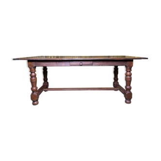 Farmhouse table in oak Louis XIII 19th