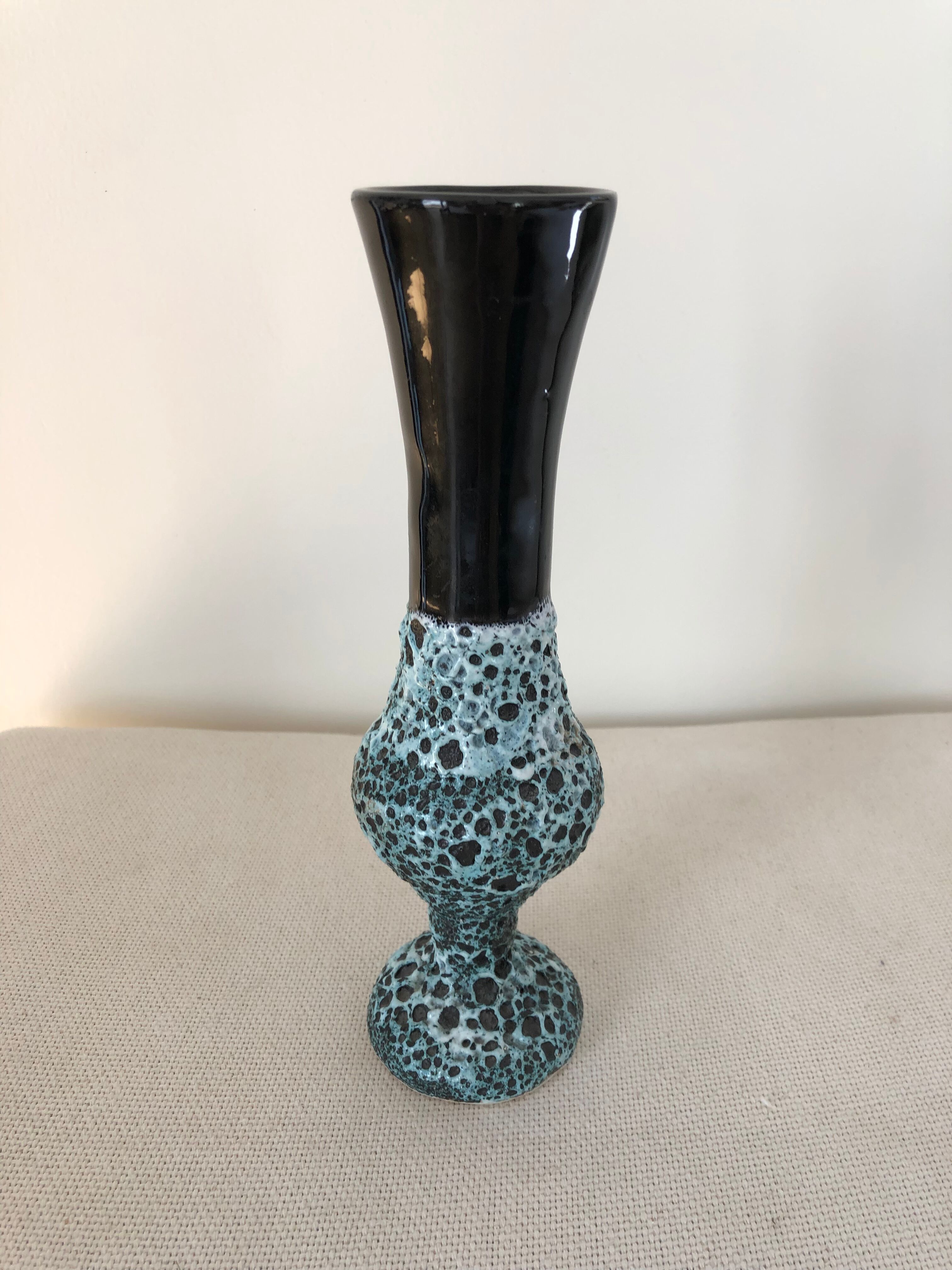 Vase Soliflore fat lava ceramic sea foam