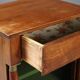 Antique bedside table in poplar with walnut veneer, 19th century.