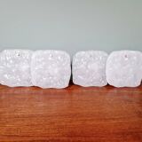 Pair of frosted glass wall sconces, Kalmar Francken, 1970