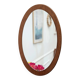 Miroir ovale scandinave en teck – années 60