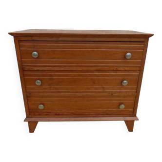 Commode ancienne post art déco  vers 1940 en bois massif pin dans sa patine