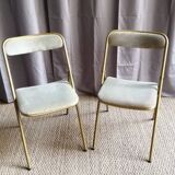 Pair of folding theatre chairs