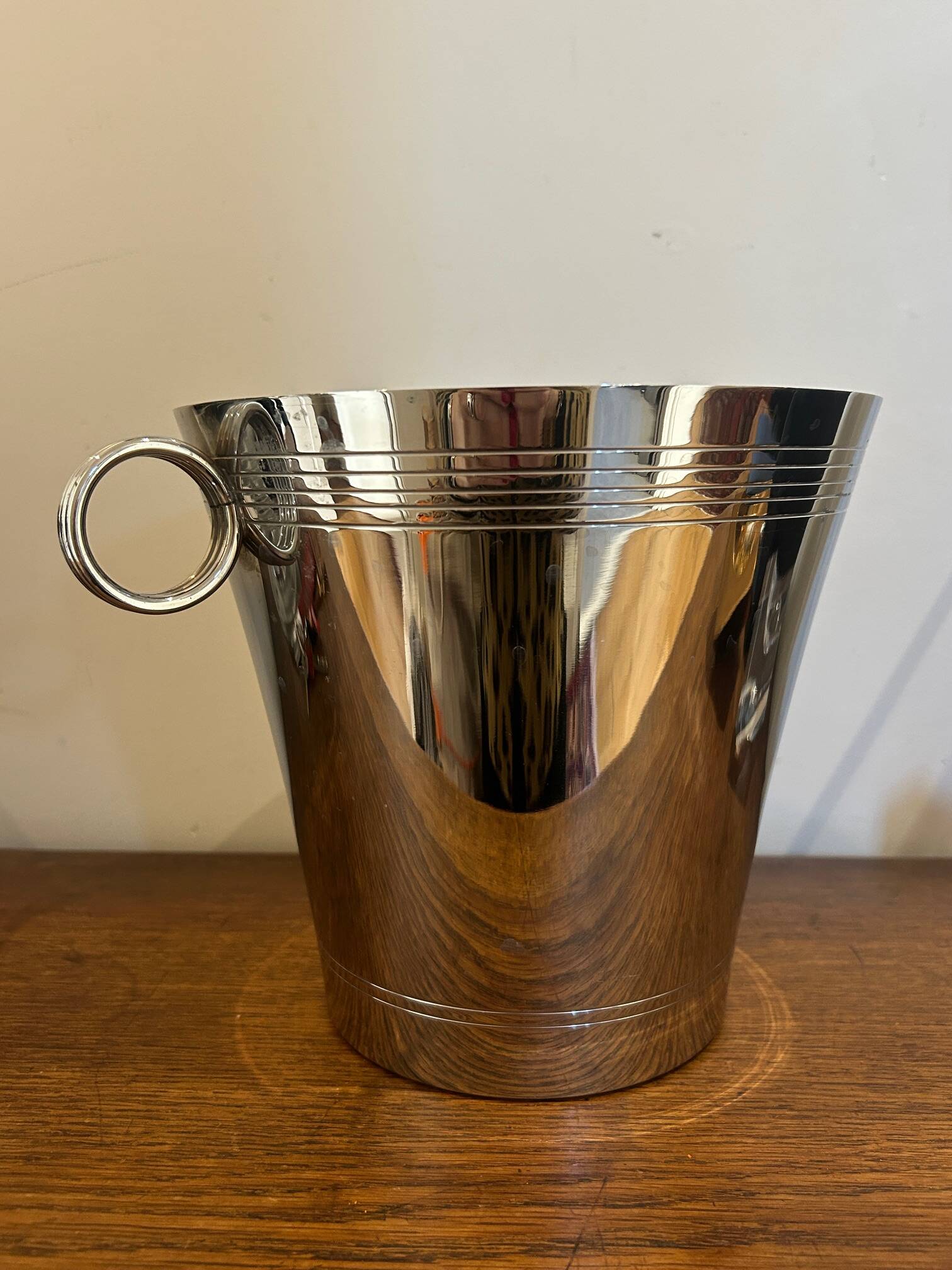 chrome metal champagne bucket 1950