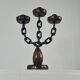 Vintage brutalist chain decor candleholder spain
