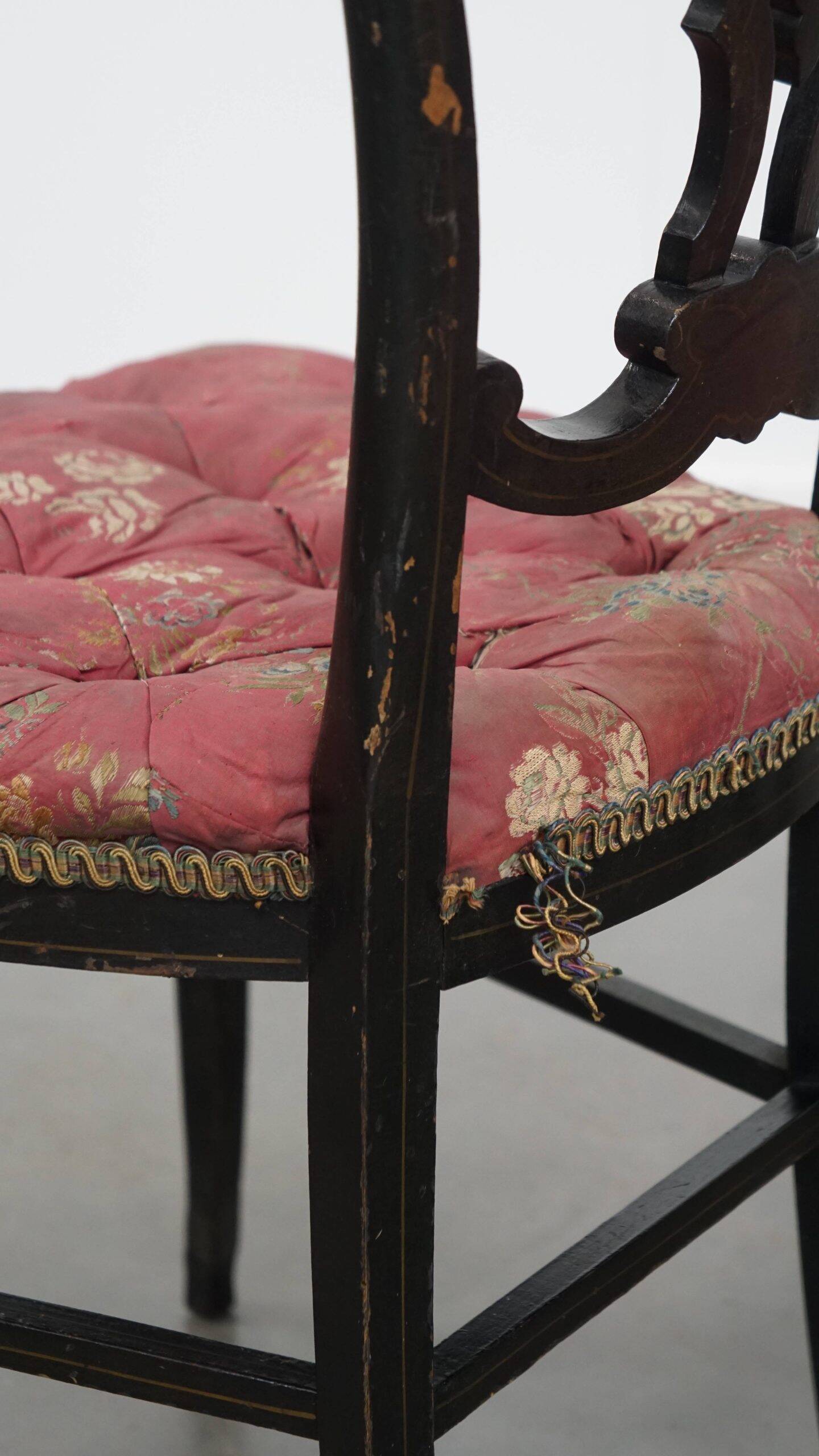 Set of 2 antique French Napoleon III chairs inlaid with mother-of-pearl